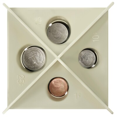 Nadex Coins All-In-One Coin Sorters, 4 Compartments, Tan (NWHNCS81133)
