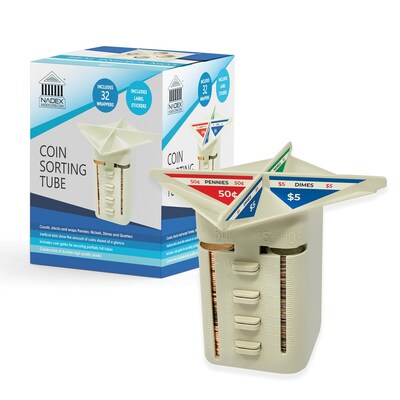 Nadex Coins All-In-One Coin Sorters, 4 Compartments, Tan (NWHNCS81133)