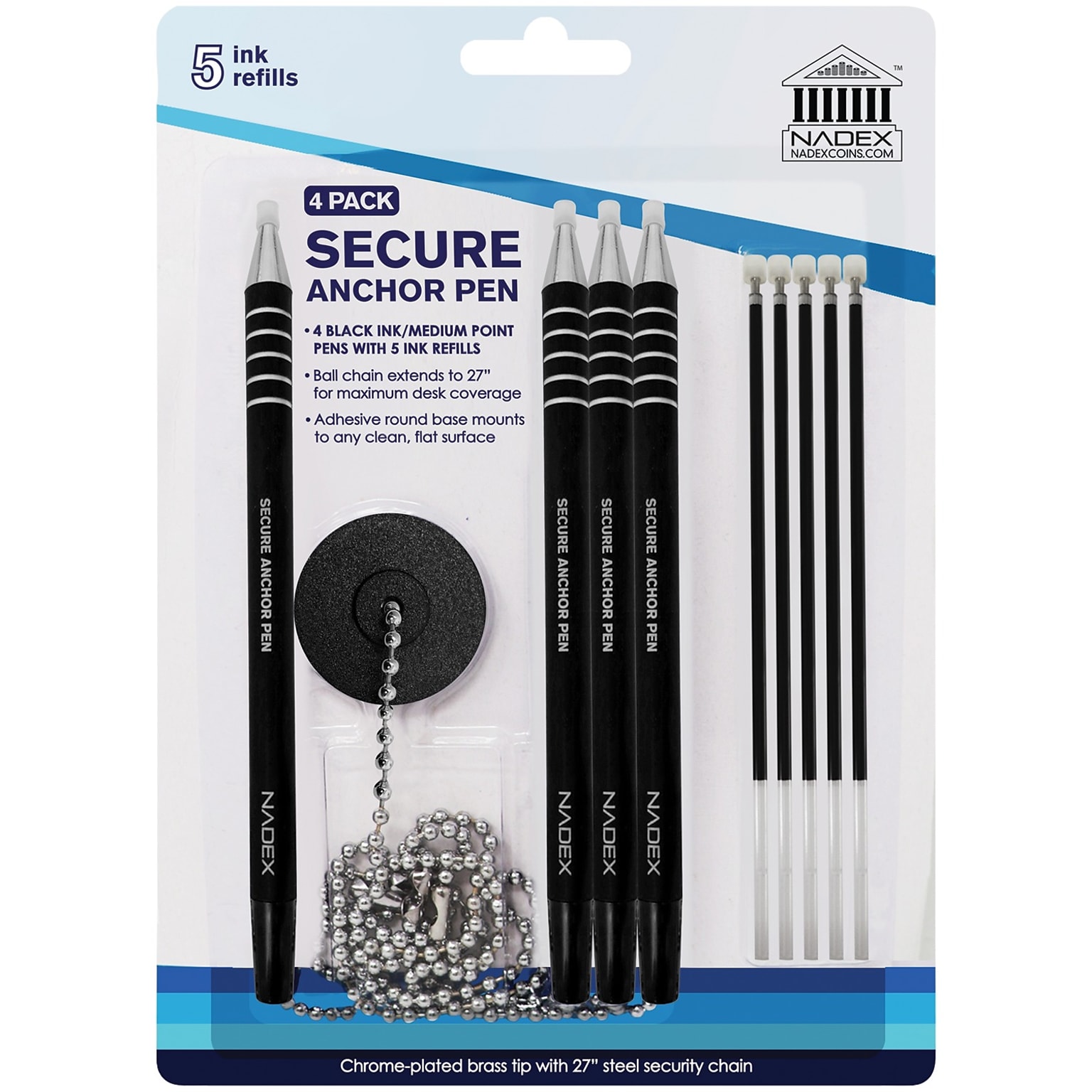 Nadex Coins Protected Pens, Black (NCS8-1177)