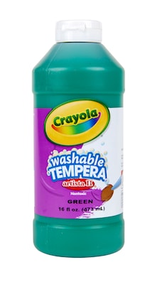 Crayola Artista II Washable Tempera Paint, Green, 16 oz. (54-3115-044)