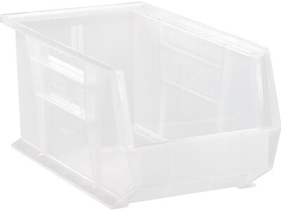 Quantum Storage Systems Bin, Stacking Or Hanging, 8-1/4W x 14-3/4D x 7H, Clear, 12/Pack (QUS240CLCS)