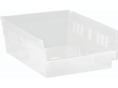 Quantum Storage Systems Economy Shelf Bin, Nesting, 11-5/8W x 8-3/8D x 4H, Clear, 20/Pack (QSB107CLCS)