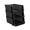 Advantus Nest and Stack Open Lid Storage Bin, Black, 3/Pack (39221)