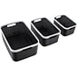 Advantus Nantucket Weave Bins, Black/White, 3/Pack (39220)