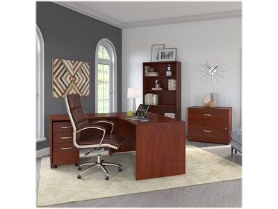Bush Business Furniture Studio C 72.8"H 5-Shelf Bookcase with Adjustable Shelves, Hansen Cherry Laminated Wood (SCB136HC-Z)