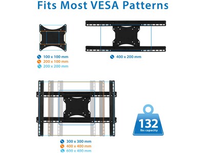 Mount-It! Articulating Wall TV Mount, 132 lbs. Max. (MI-385)