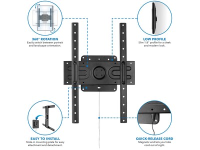 Mount-it! Articulating TV Wall Mount, Holds 37" to 80" Screens, Up to 110 Lbs. Max (MI-387)