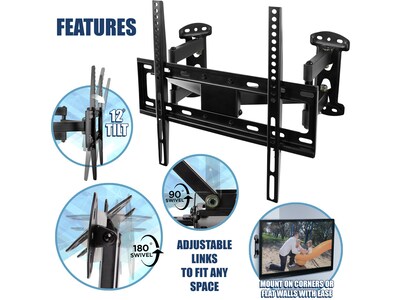 Mount-It! Full-Motion TV Mount, 66 Lbs. Max. (MI-4481)