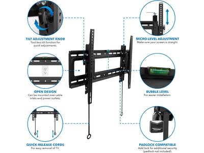 Mount-It! Premium Tilt Wall TV Mount, 154 Lbs. Max. (MI-382)