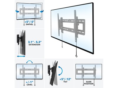 Mount-It! Premium Tilt Wall TV Mount, 154 Lbs. Max. (MI-382)