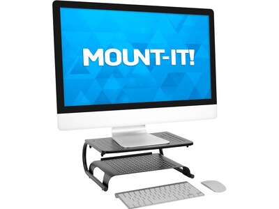 Mount-It! 2-Tier Monitor Stand, Up to 32", Black (MI-7361)