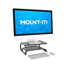 Mount-It! 2-Tier Monitor Stand, Up to 32, Black (MI-7361)