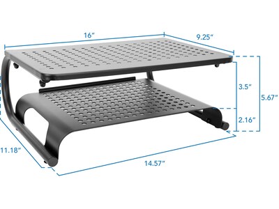 Mount-It! 2-Tier Monitor Stand, Up to 32", Black (MI-7361)