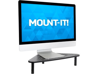 Mount-It! Adjustable Corner Monitor Stand, Up to 32", Black (MI-7362)