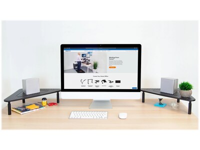 Mount-It! Adjustable Corner Monitor Stand, Up to 32", Black (MI-7362)