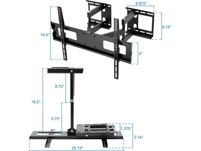 Mount-It! Full-Motion TV Mount, 88 Lbs. Max. (MI-485C)