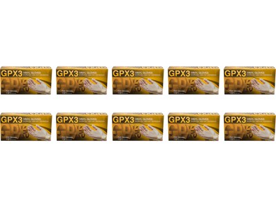 Ammex GPX3 Latex Free Vinyl Industrial Grade Gloves, XL, 100/Box, 10 Boxes/Carton (GPX348100-CC)