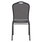 NPS 9300 Series Deluxe Fabric Upholstered Stack Chair, Natural Graystone/Black Sandtex, 4 Pack (9362-BT/4)