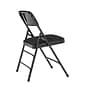 NPS 2300 Series Fabric Padded Triple Brace Double Hinge Premium Folding Chairs, Midnight Black/Black, 100 Pack (2310/100)