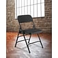 NPS 2300 Series Fabric Padded Triple Brace Double Hinge Premium Folding Chairs, Midnight Black/Black, 100 Pack (2310/100)