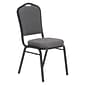NPS 9300 Series Deluxe Fabric Upholstered Stack Chair, Natural Graystone/Black Sandtex, 4 Pack (9362-BT/4)