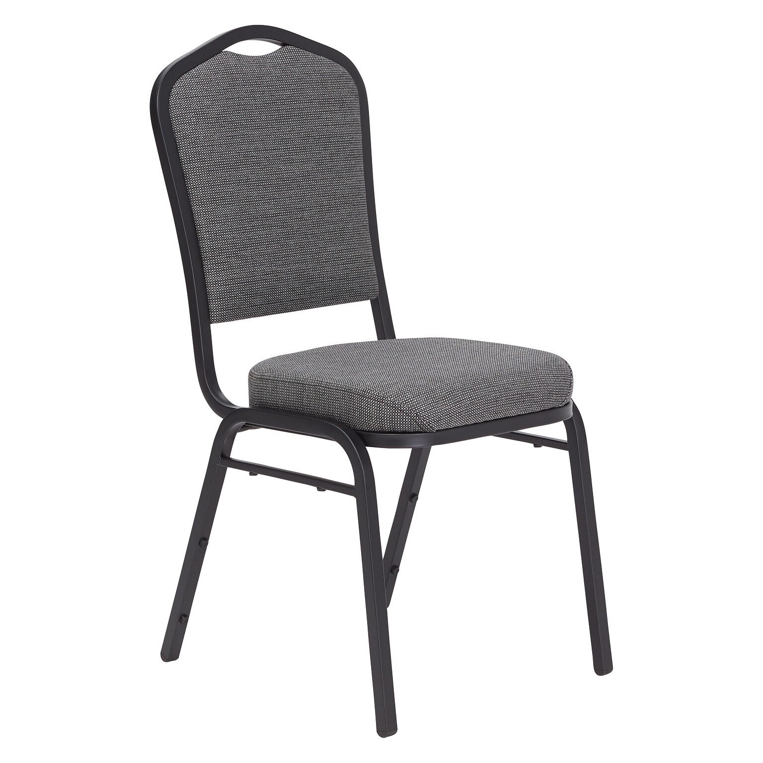 NPS 9300 Series Deluxe Fabric Upholstered Stack Chair, Natural Graystone/Black Sandtex, 4 Pack (9362-BT/4)