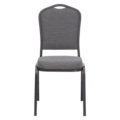 NPS 9300 Series Deluxe Fabric Upholstered Stack Chair, Natural Graystone/Black Sandtex, 4 Pack (9362