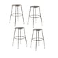 NPS 6400 Series 24" Height Adjustable Vinyl Padded Round Stool, Gray, 4 Pack (6424H/4)