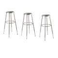 NPS® 31 - 39 Vinyl Padded Round Adjustable Stool, Gray, 3/Pack (6430H3)