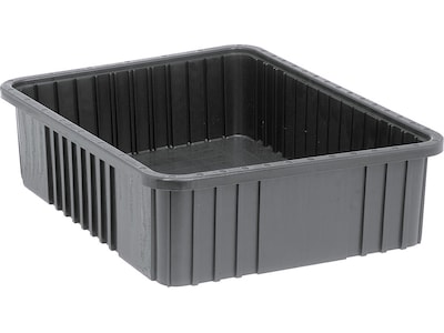 Quantum Storage Systems Dividable Grid Container, 22-1/2"L x 17-1/2"W x 6"H, Gray, 3/Pack (DG93060GYCS)