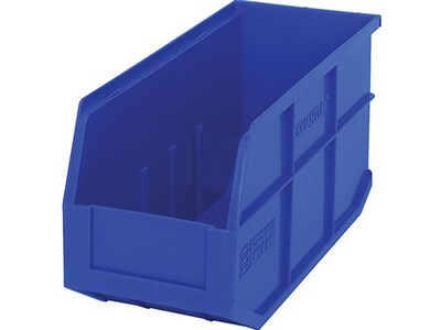 Quantum Storage Systems Stackable Shelf Bin, 14W x 6D x 7H, Blue, 6/Pack (SSB441BLCS)