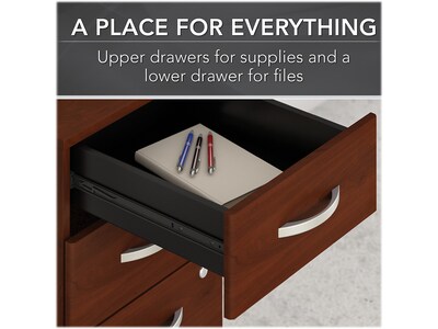 Bush Business Furniture Studio C 3-Drawer Mobile Vertical File Cabinet, Letter/Legal Size, Lockable, Hansen Cherry (SCF216HCSU)
