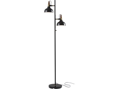 Adesso Brunswick 65 Black Floor Lamp with Teardrop Shade (3536-01)