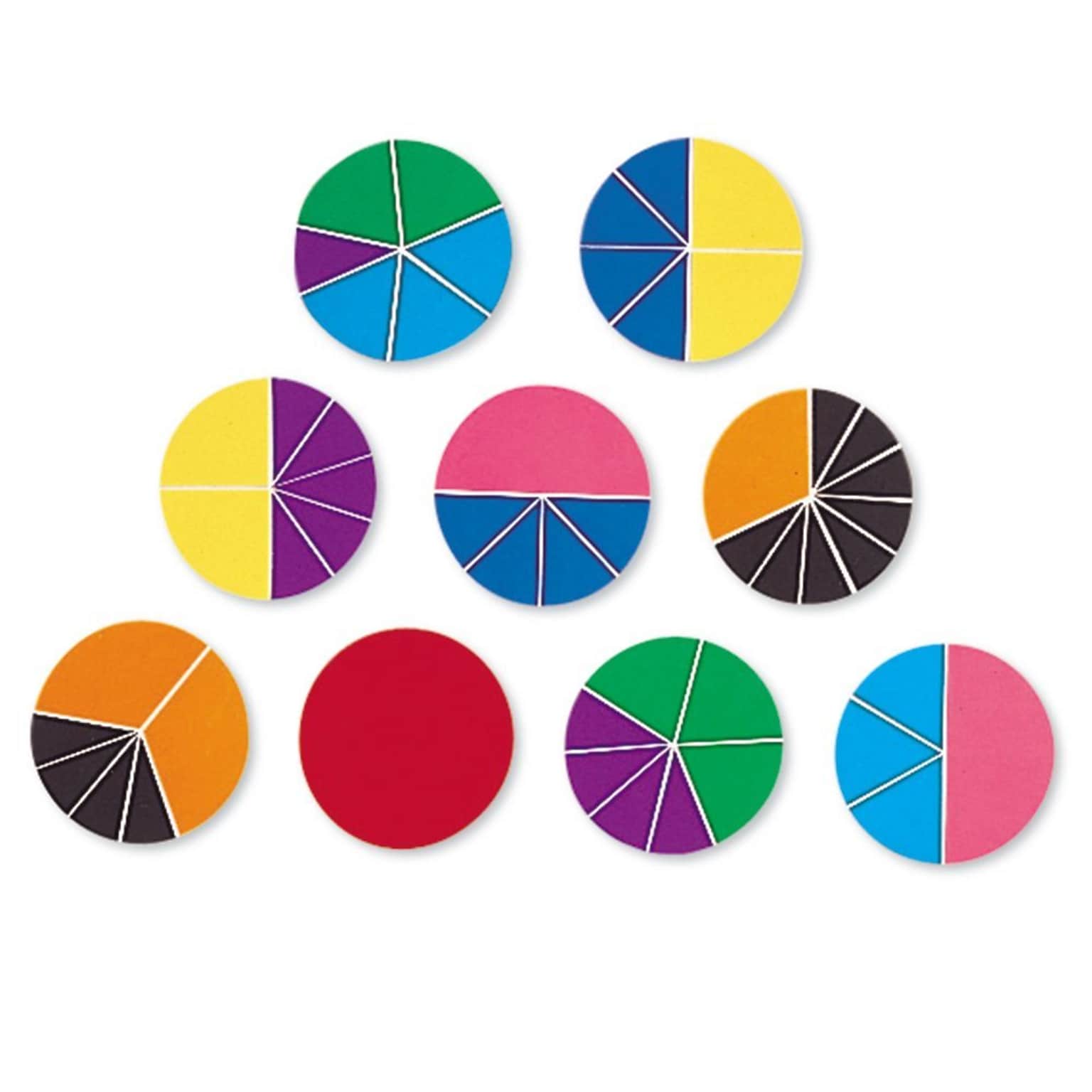 Fractions, Decimals & Percents, Learning Resources Deluxe Rainbow Fraction Circles, 51/Set