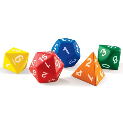 Learning Resources Jumbo Foam Polyhedral Dice, 5/Set (LER7694)
