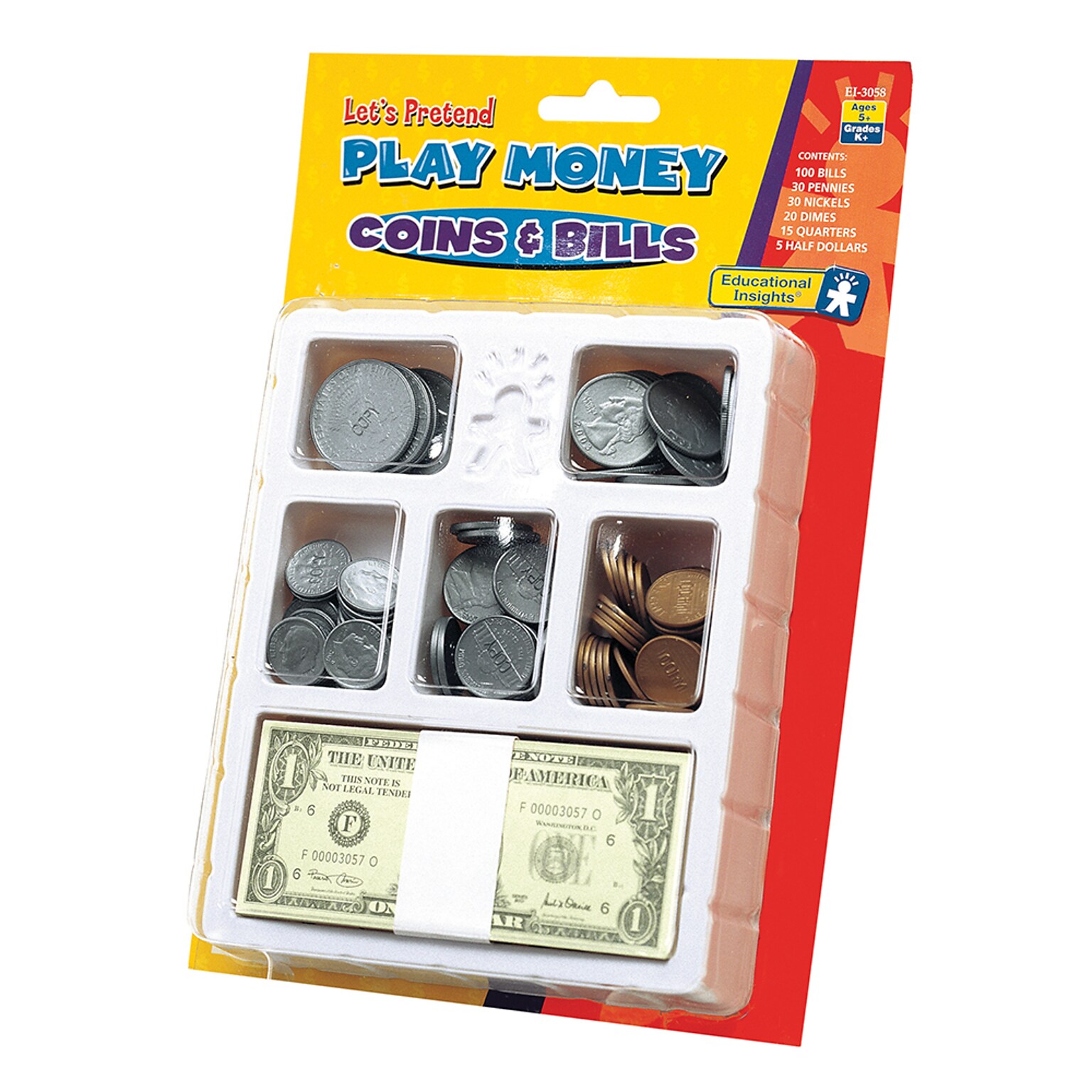 Play Money, Coins & Bills Tray (3058)