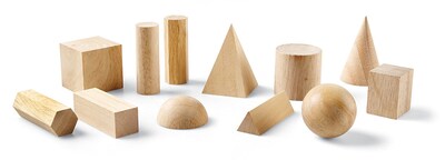 Learning Resources Wooden Geometric Solids, Set of 12 (LER0120)
