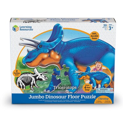 Learning Resources Jumbo Dinosaur Floor Puzzle, Triceratops (LER2857)