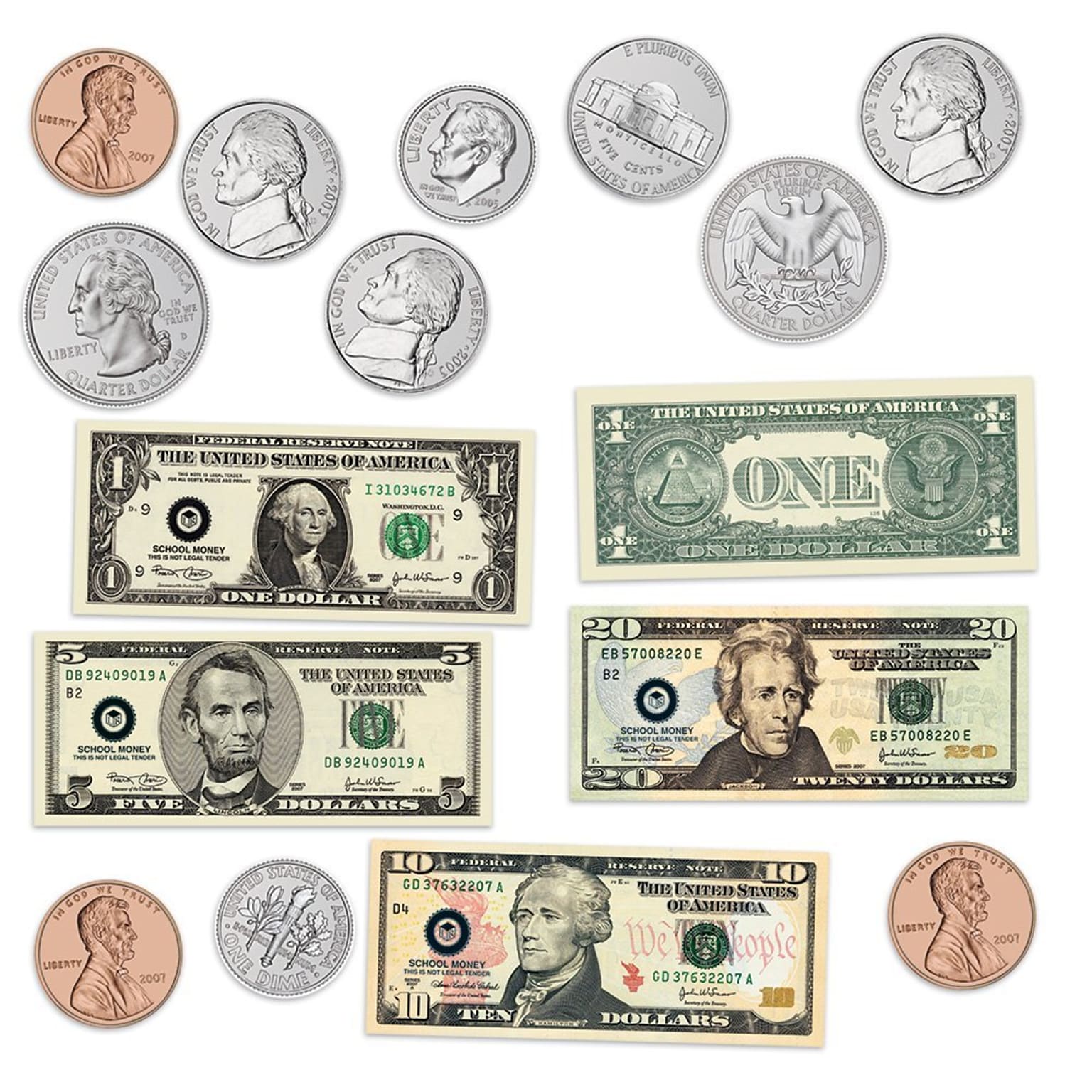 Learning Resources Double-Sided Magnetic Money, Set of 45 (LER5080)