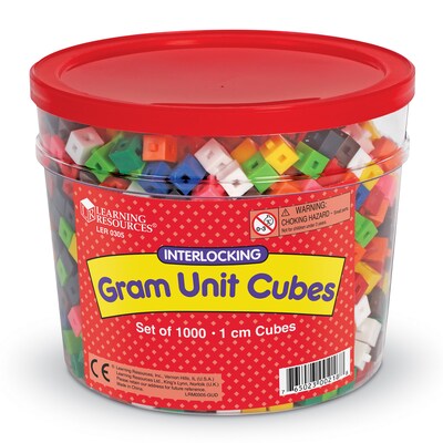 Learning Resources Interlocking Gram Unit Cube, 1000/Set (LER0305)