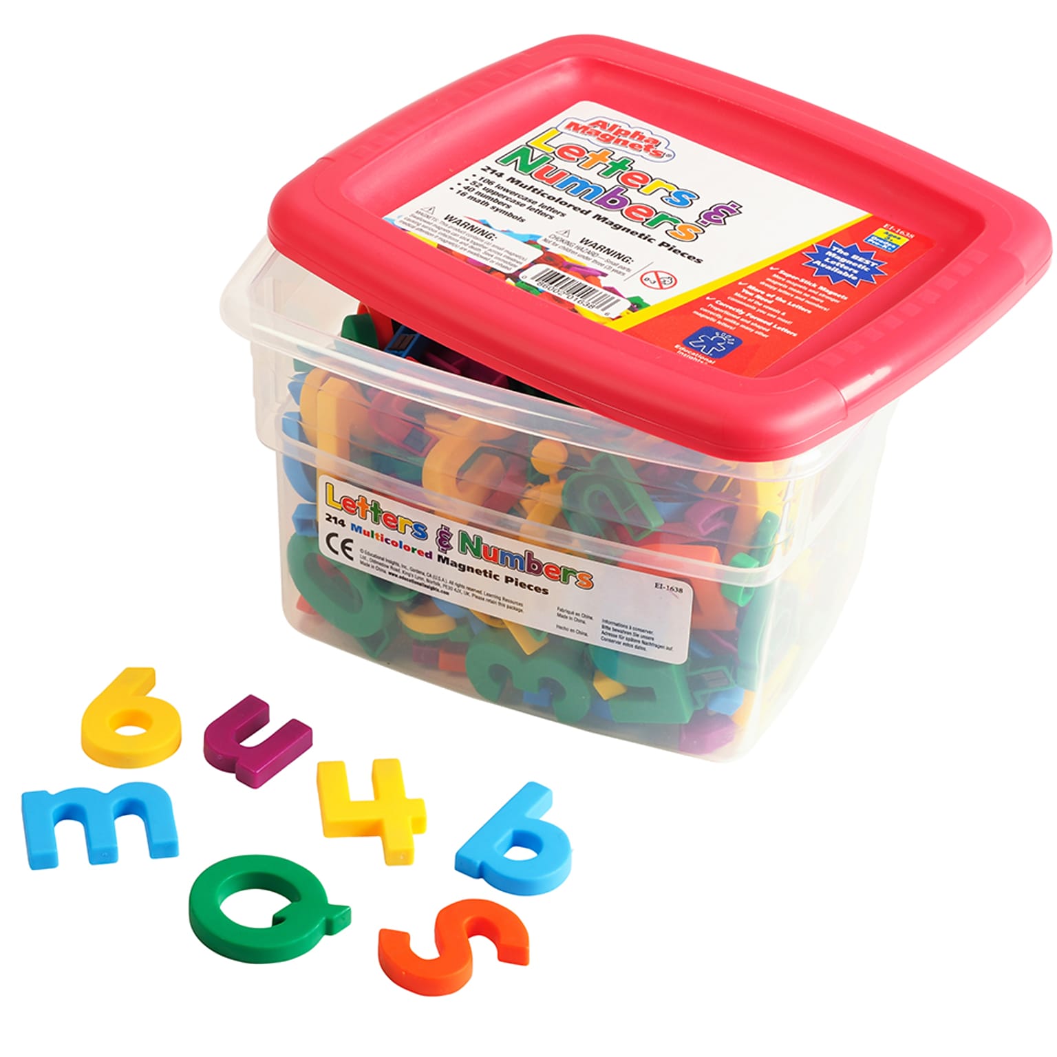 Educational Insights AlphaMagnets & MathMagnets, Multicolored, 214 Pieces (1638)