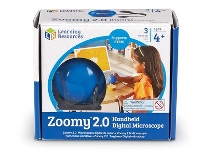 Learning Resources Zoomy 2.0 Handheld Digital Microscope, Blue (LER4429-B)