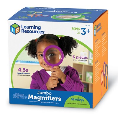 Learning Resources Primary Science Jumbo Magnifier, Set of 6 (LER2774)