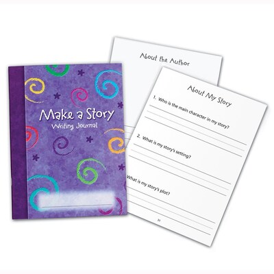 Learning Resources Make a Story Writing Hardcover Journal, 7" x 9", Purple, 10/Set (LER3469)