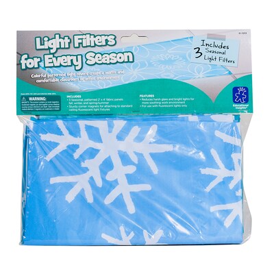 Learning Resources Classroom Light Filters for Ceiling Lighting, Blue/White,  Set of 3 Seasons (1233)