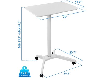 Mount-It! Metal Mobile Presentation Cart with Lockable Wheels, White (MI-7975)