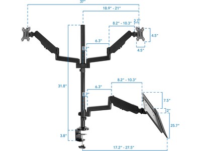 Mount-It! Adjustable Monitor Mount, Up to 32", Black (MI-7996)