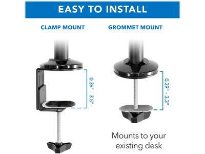 Mount-It! Adjustable Monitor Mount, Up to 32", Black (MI-7996)