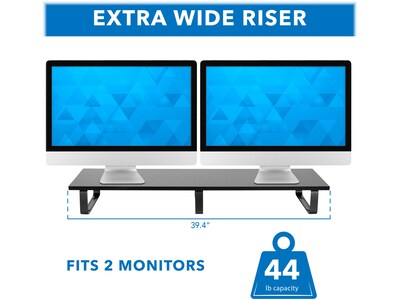 Mount-It! Monitor Stand for Up to 2 Monitors, 39.4" Wide, Black (MI-7267)