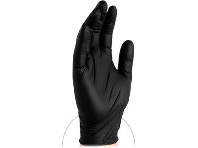 X3 Powder-Free Nitrile Gloves, Latex Free, Large, Black, 100/Box, 10 Boxes/Carton (BX346100-CC)